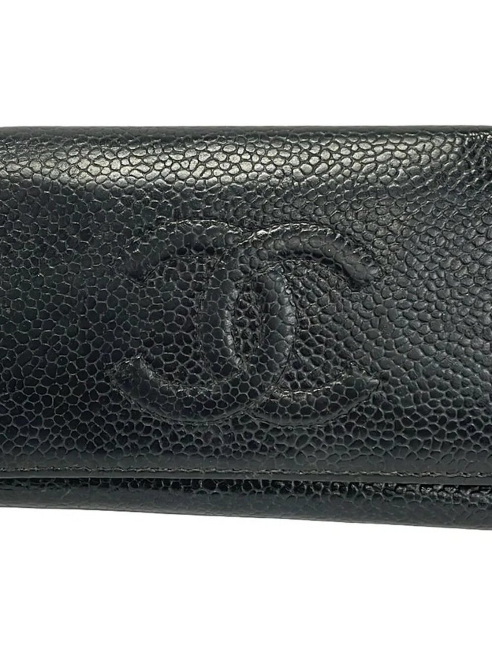 CHANEL A13502 Black Calfskin Key Case